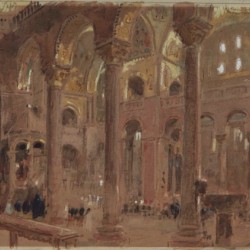 Inside a cathedral